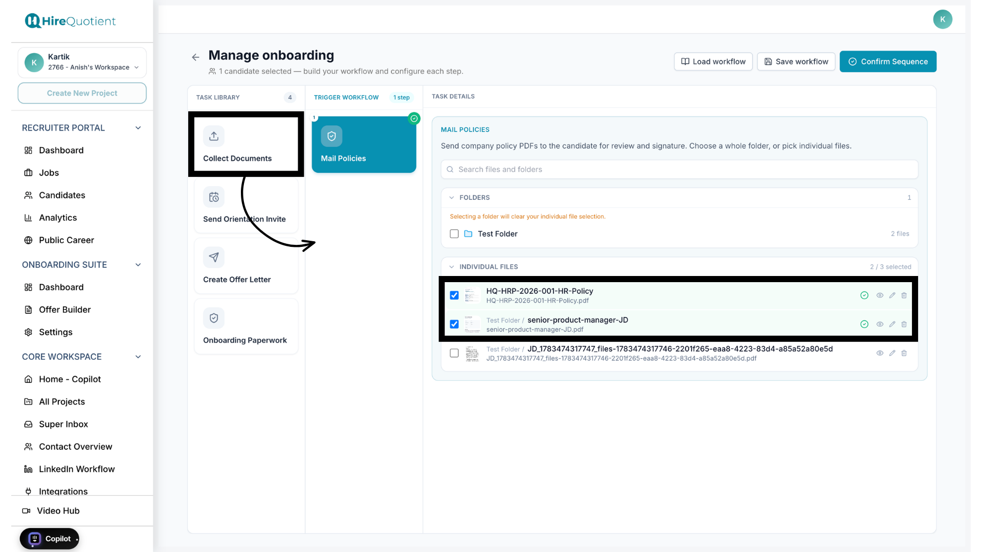 Drag elements into the workflow