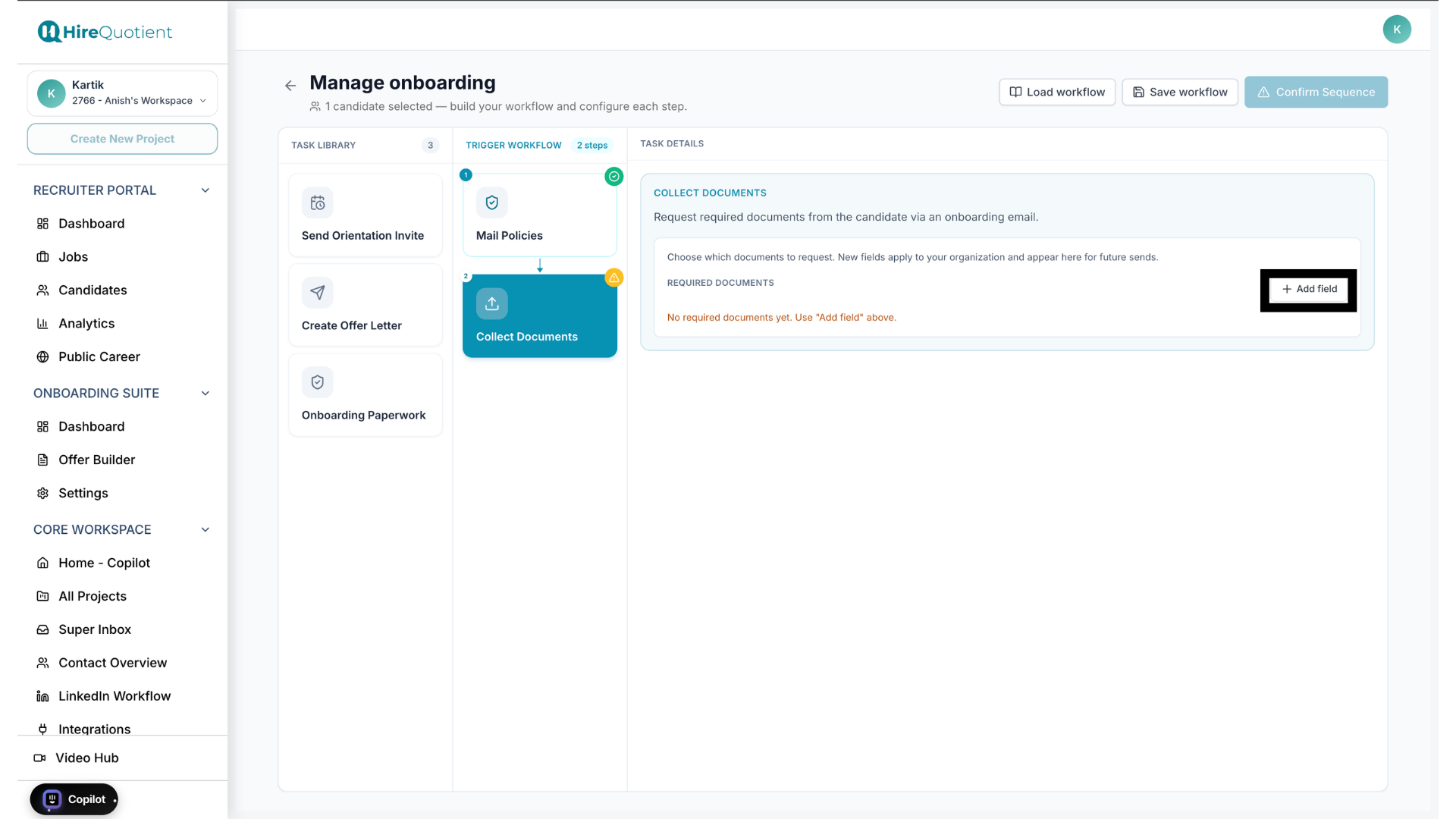 Collect Documents: add a required field