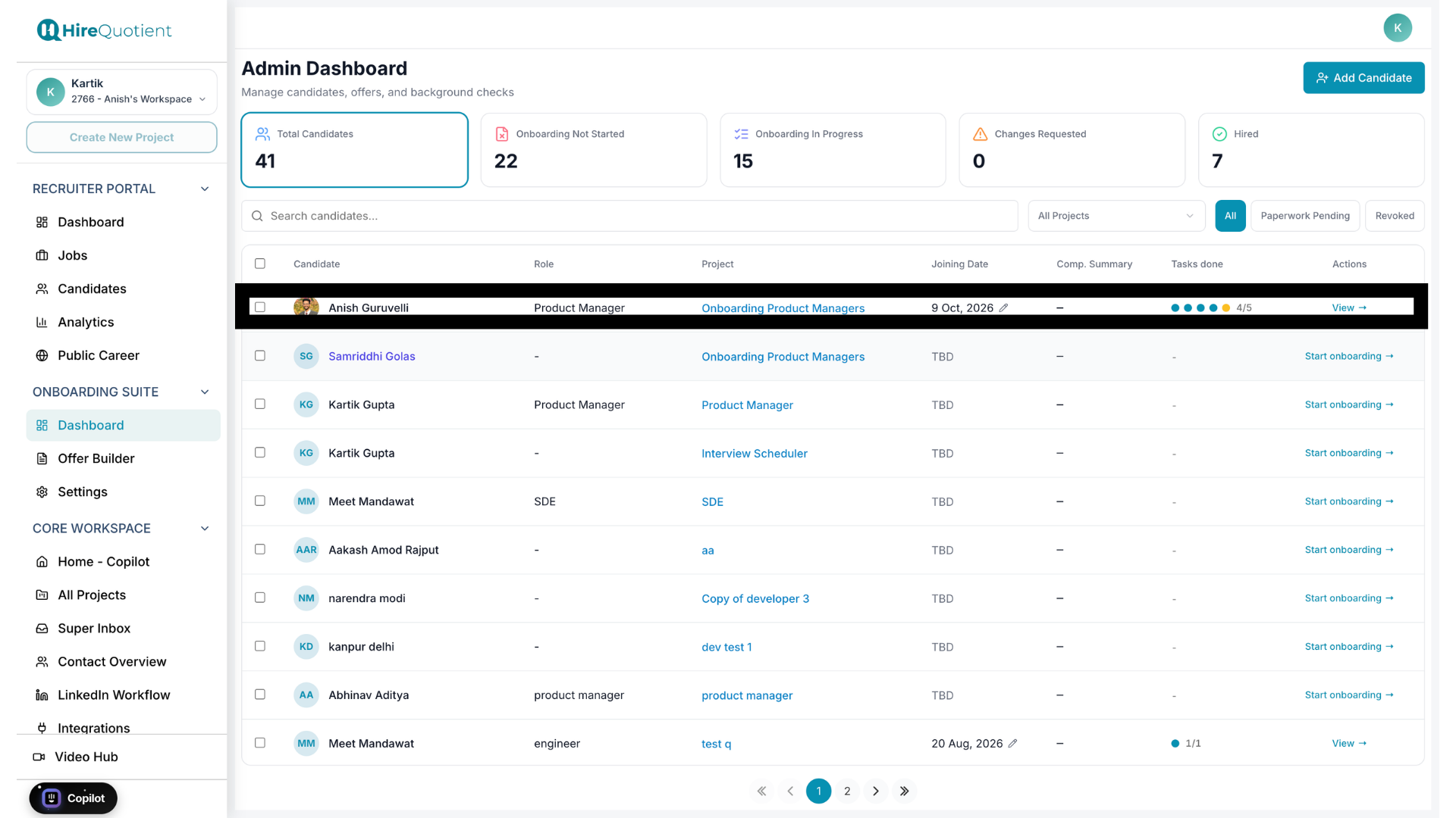Check onboarding progress anytime